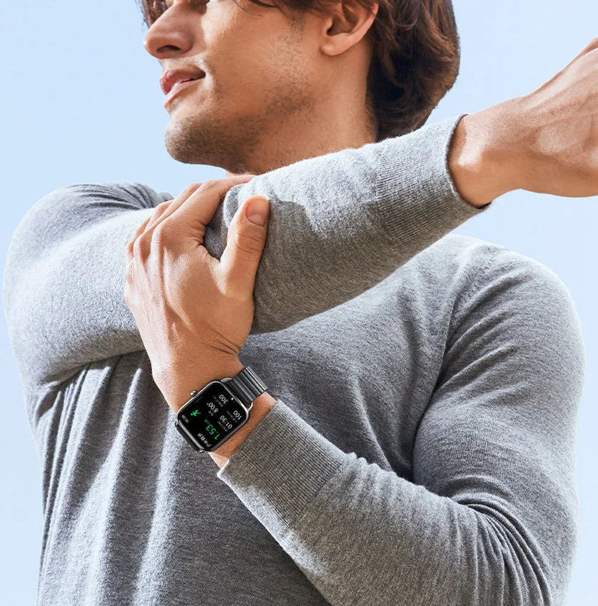 HAYLOU RS4 Plus smart sports watch with AMOLED display shown in black colour option