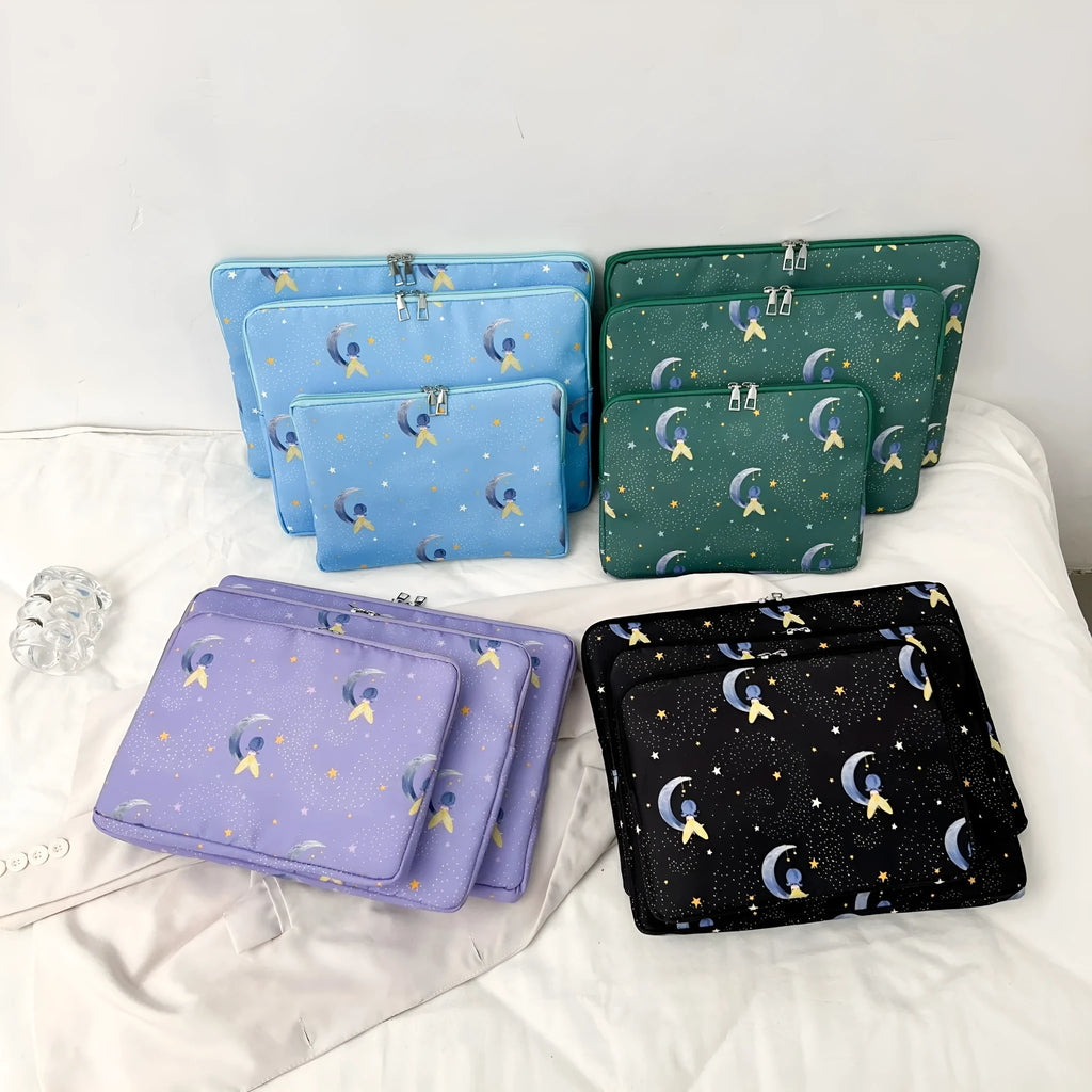 Moon XINGX casual small square cloth handbag in black with internal phone pocket, lightweight design for daily use
