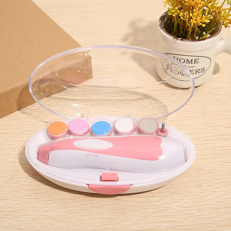 Ultra-quiet electric baby nail polisher pen with night light in multiple colour options