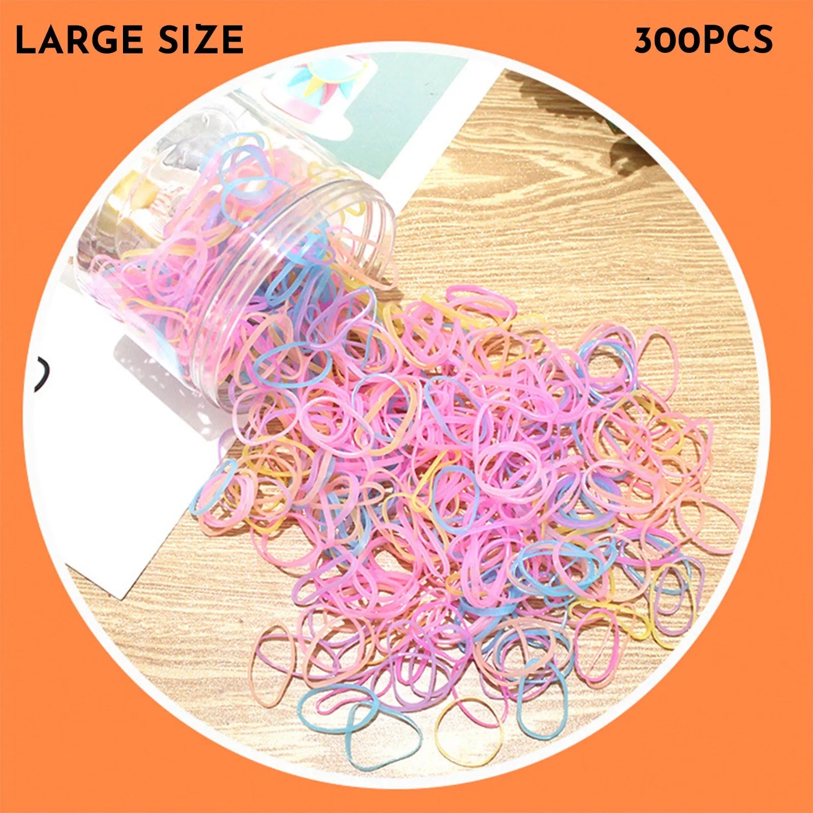 TPU elastic baby hair ties in multicolour assortment with reusable storage container