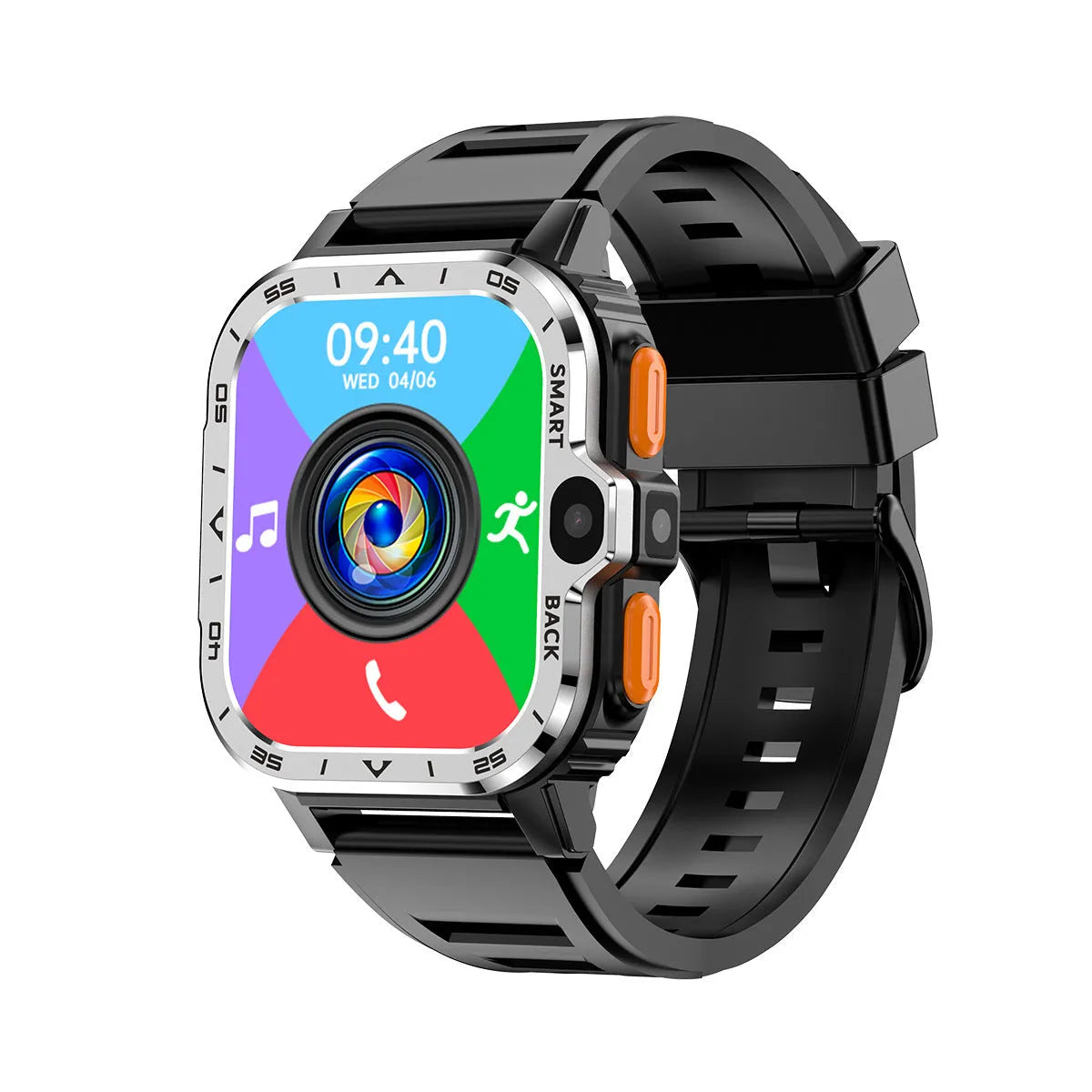 Student smart watch with TFT screen, Bluetooth calling, heart rate monitoring, NFC, Black colour variant