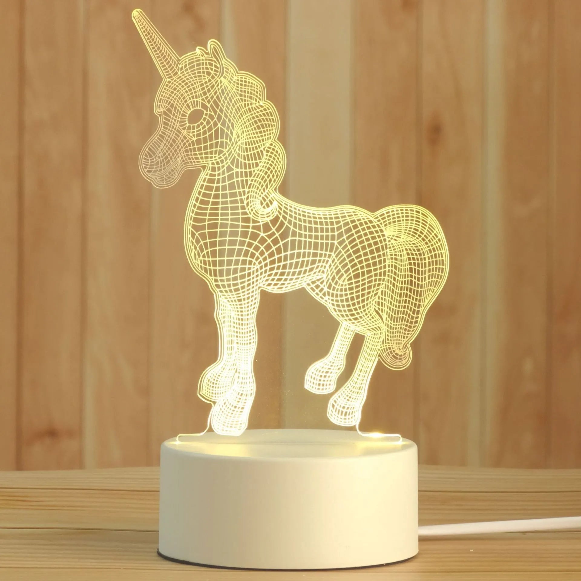 USB acrylic night light 4W touch control three colour temperatures bedside decoration 20x17.5cm