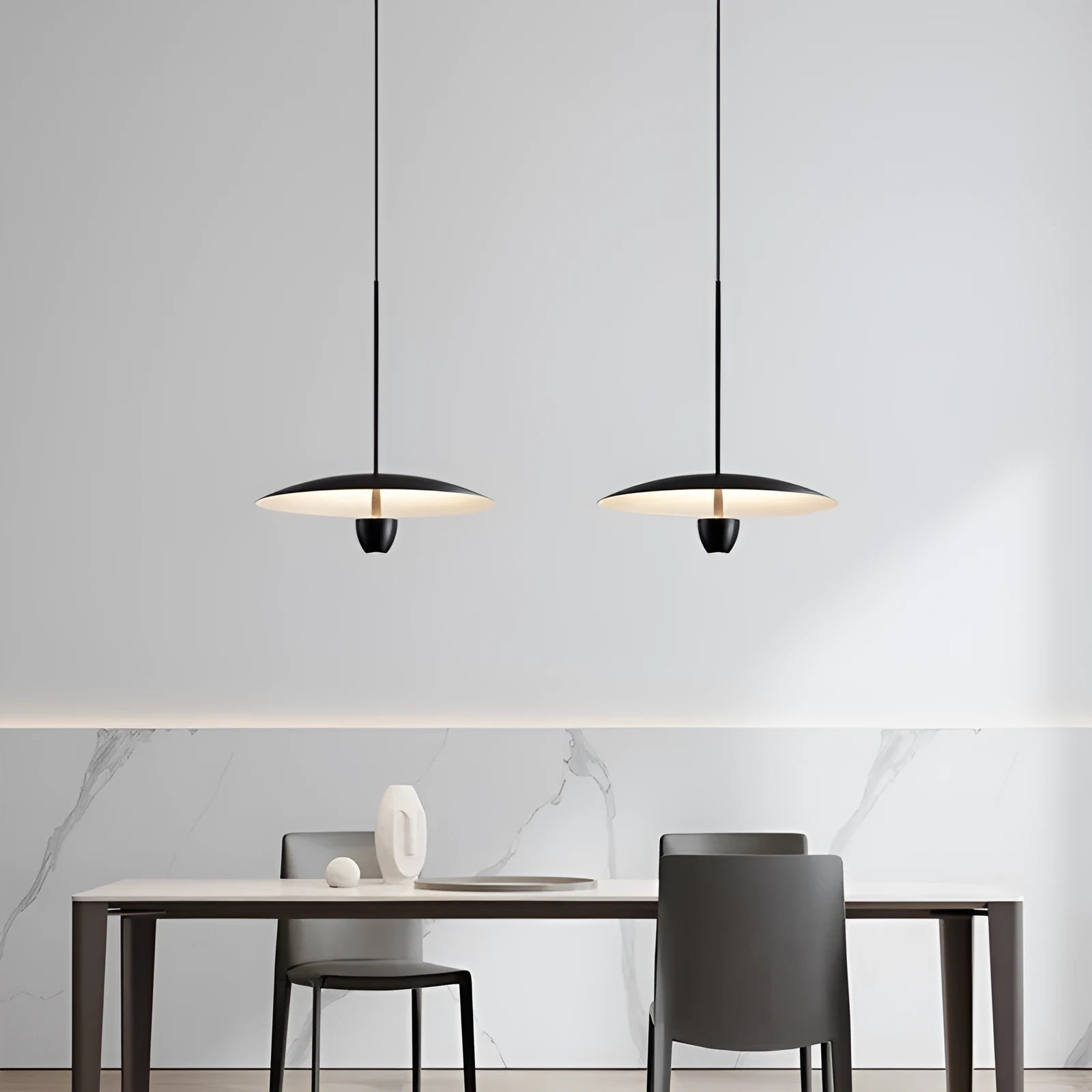 Modern minimalist black chandelier with Nordic design for dining room or bedroom