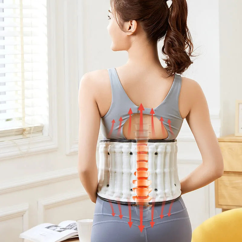 Automatic inflation lumbar waist support belt in size S or M for back pain correction.