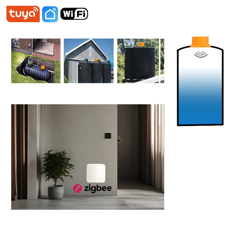 Wireless fluid level sensor monitor for water and fuel tanks with mobile app remote control