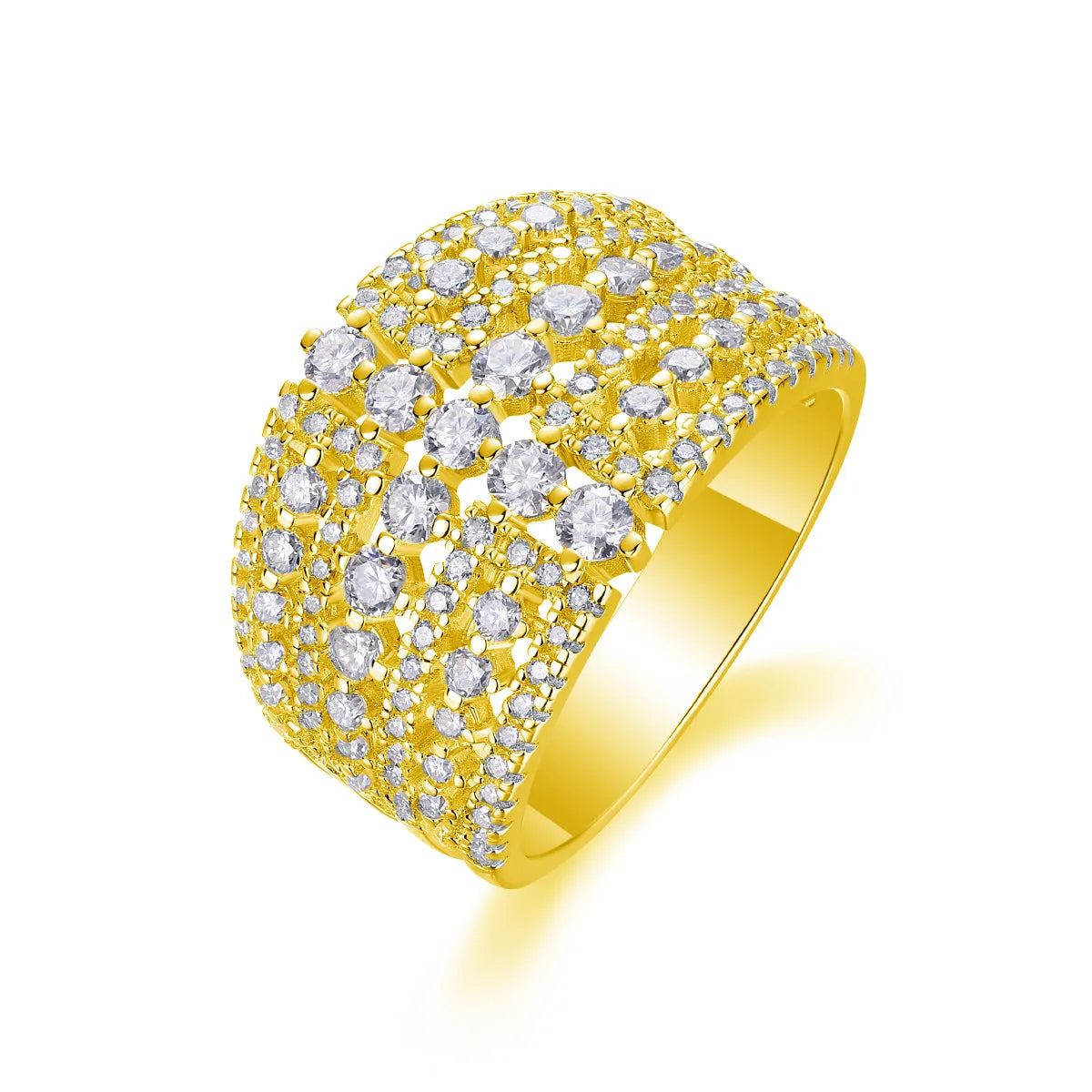 Ballet of Time moissanite wedding ring set in platinum finish with silver band and gift box