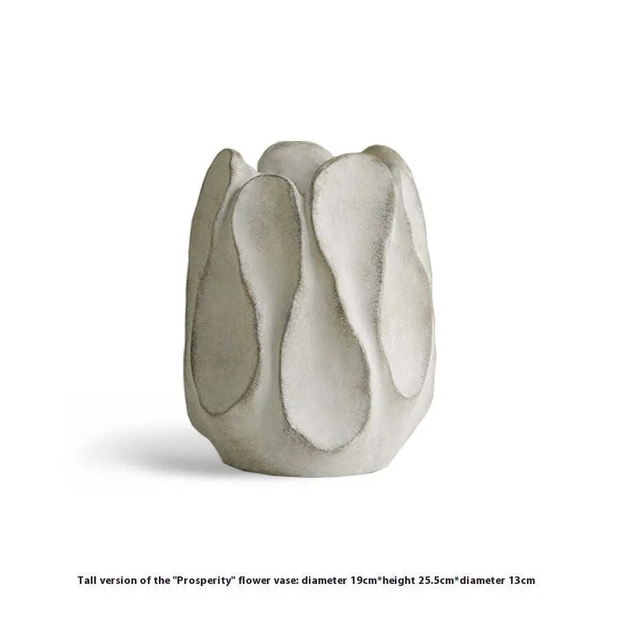 Irregular ceramic art vase in magnesium clay with artistic shape for home decoration