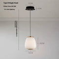 Modern minimalist long chandelier with iron frame and glass accents, warm LED light, Type C style