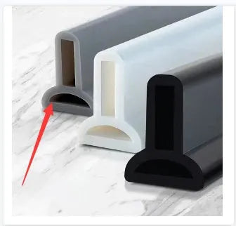 Flexible black TPE water blocking strip for bathroom floor dry wet separation