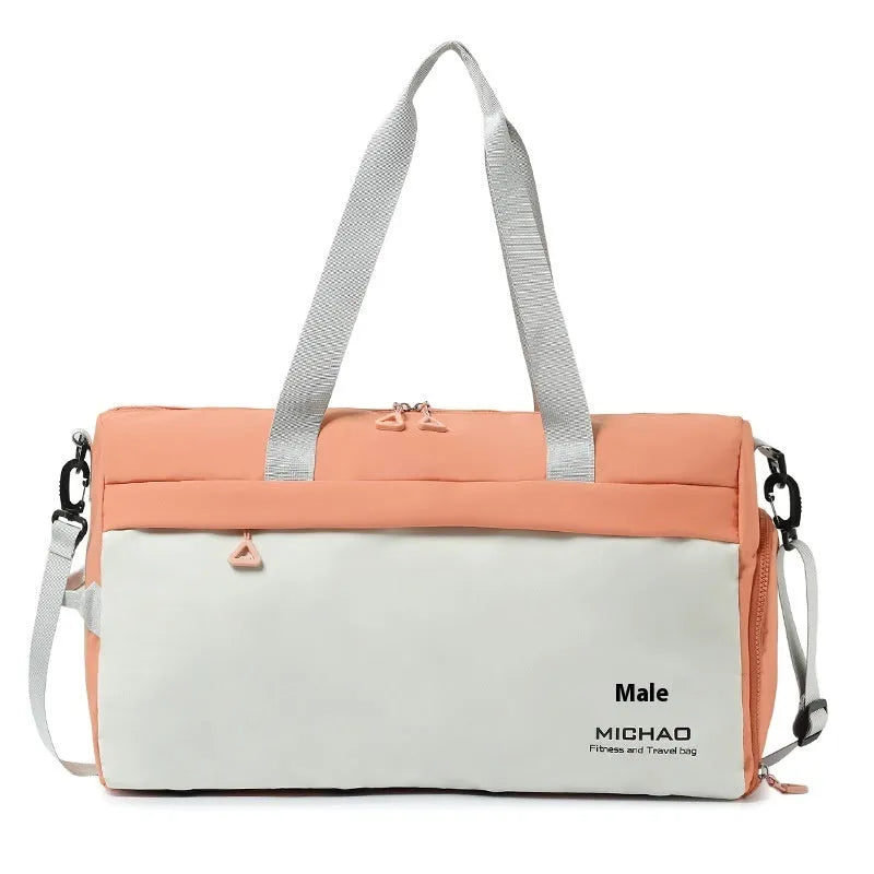 Fixed travel yoga bag in Oxford cloth, solid colour, with dry wet separation compartment and fixed mat strap.
