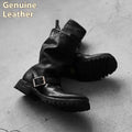 Men's black retro Martin ankle boots with a side zip and round toe.