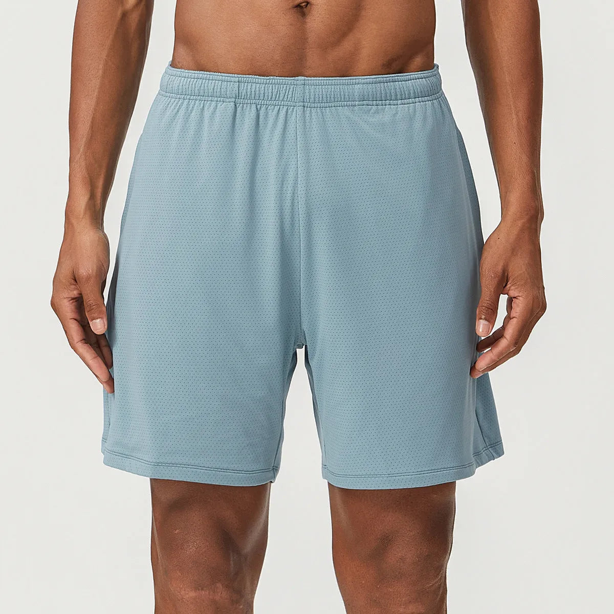 Men's quick-dry running shorts in multiple colours with double-layer construction and mid-waist design