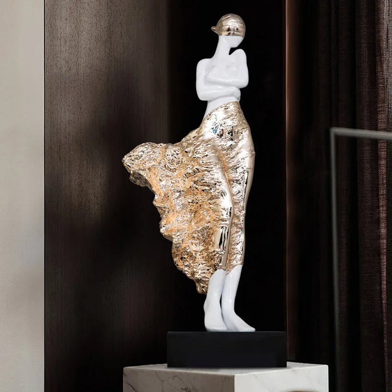 48cm tall light luxury beauty character sculptured ornament in modern simplicity design