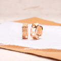 Rose gold hollowed out heart-shaped stud earrings for women, fresh sweet style.