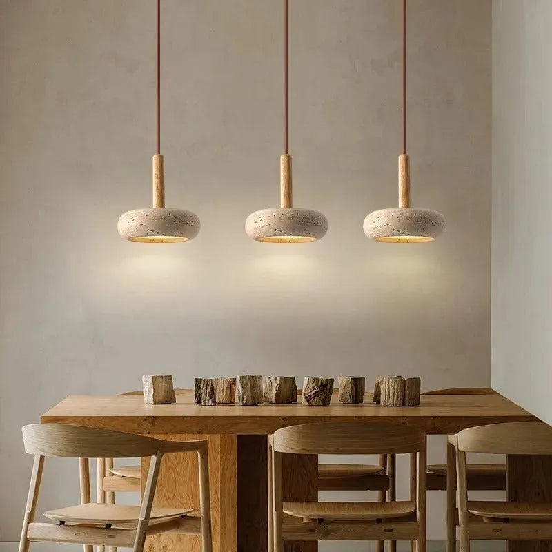 Huangdongshi three-head small droplight in retro Nordic style with K15cm shades for bedroom or dining room