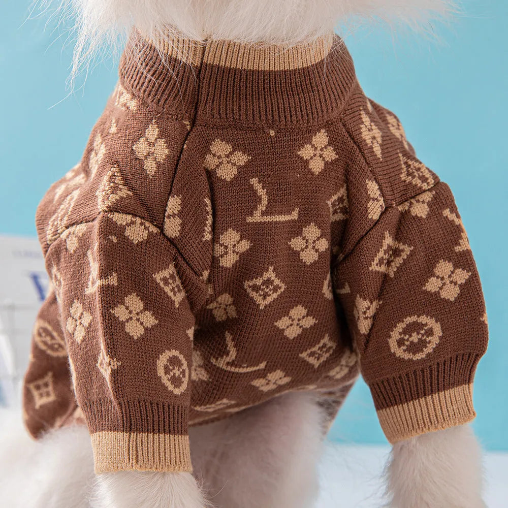 Wool pet dog sweater in European American style for autumn and winter wear