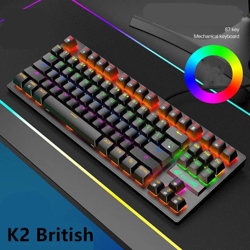Mechanical keyboard with ABS casing in black, white, pink or blue colour options for notebook computers