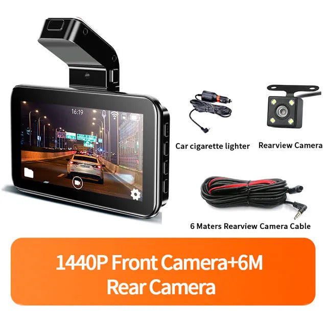 3-inch HD car DVR dashboard camera with double lens for front and back recording