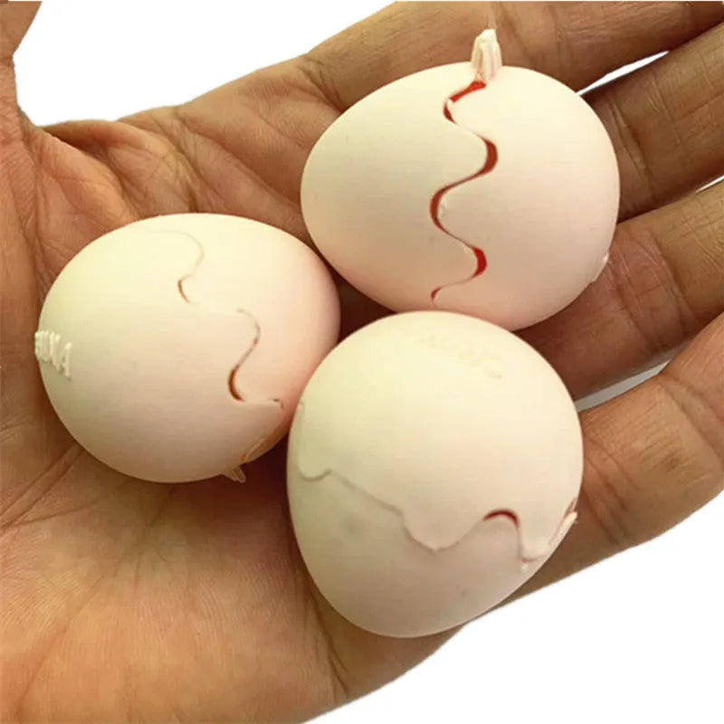 Fake snake egg toy Halloween prank plastic egg 3x3.8cm with stretchable snake 10x1cm