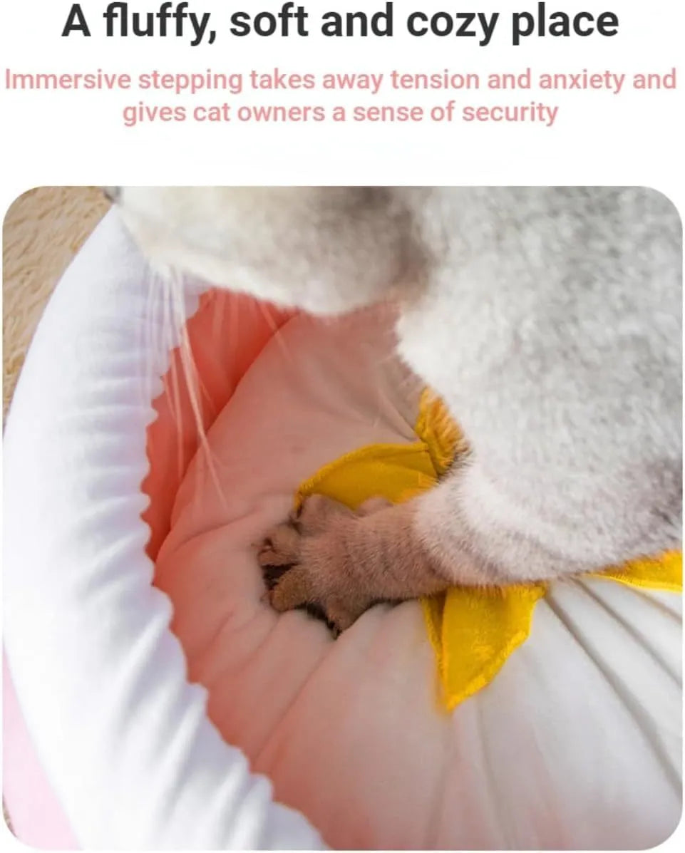 Pink magic honey pot shaped cat sofa bed with a removable cushion for small pets