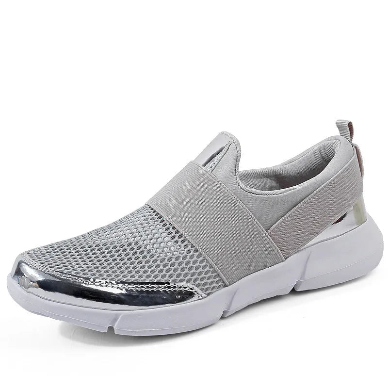 Women's low-top casual sneakers in blue with breathable mesh interior and PU midsole