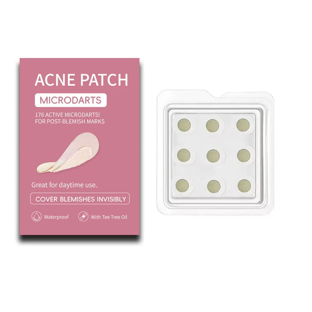 Box containing 9 mild acne patches for pimple and closed comedone treatment