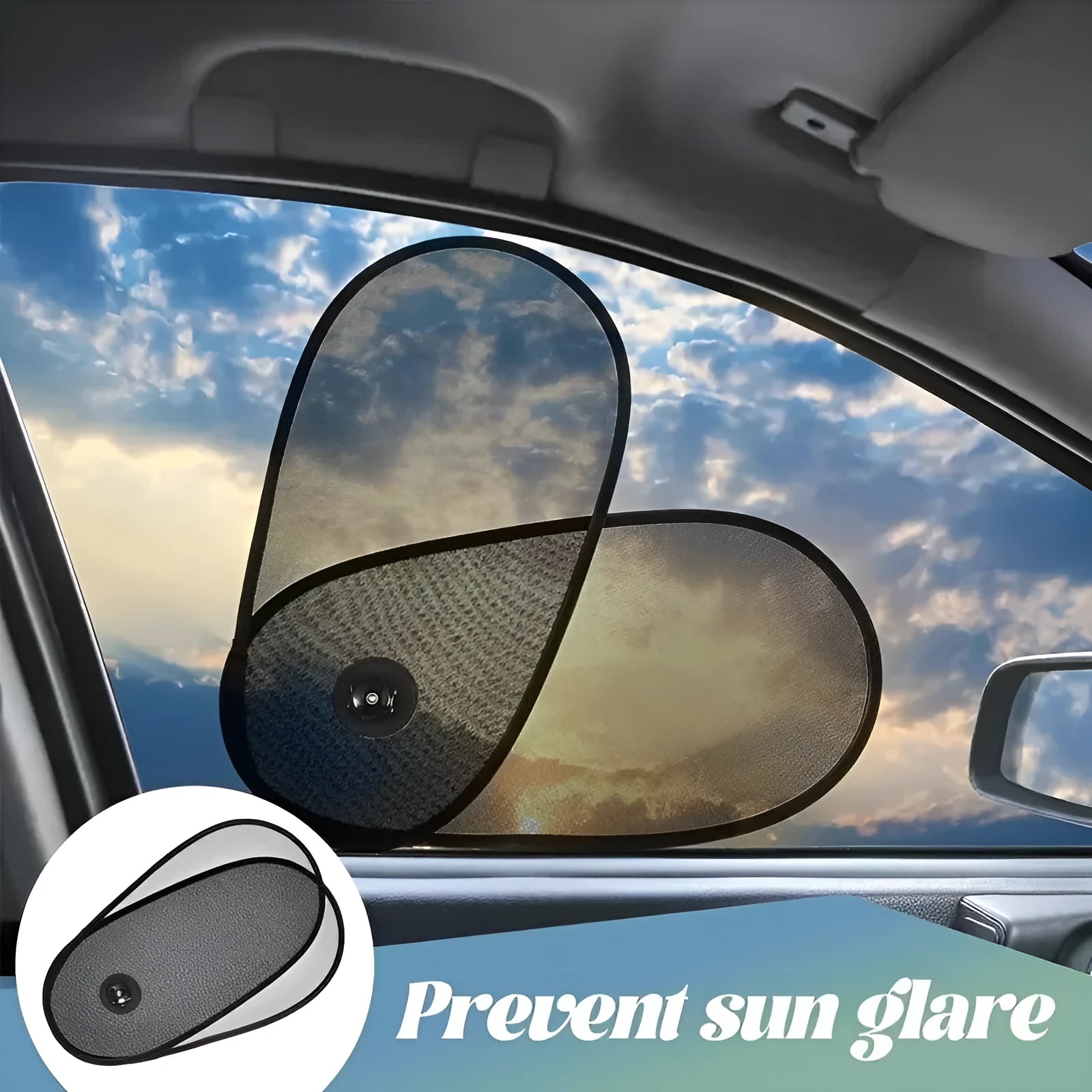 Breathable adjustable car side window sunshade with suction cups for baby sun protection