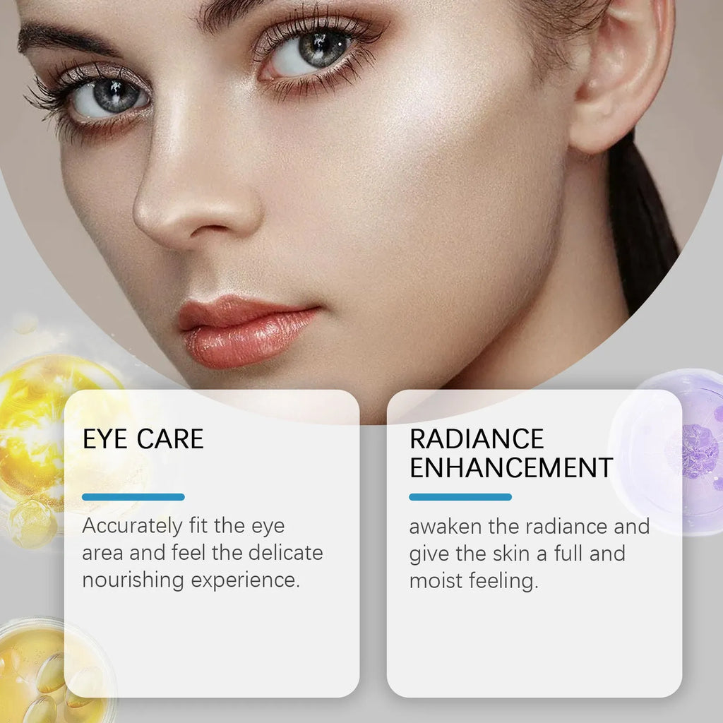 Single pair of micro needle eye mask patches for under-eye skincare application.