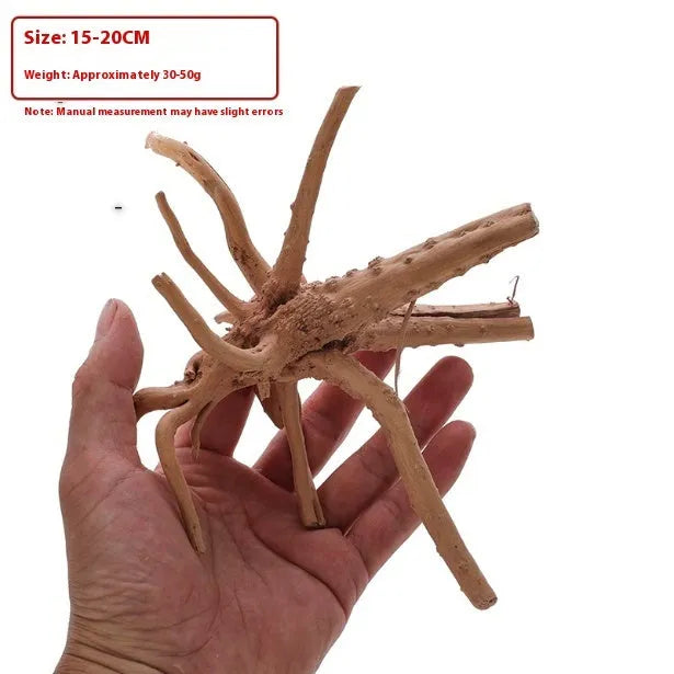 Xiaoqi root natural wood aquarium decoration ornament showing twisted branch-like structure