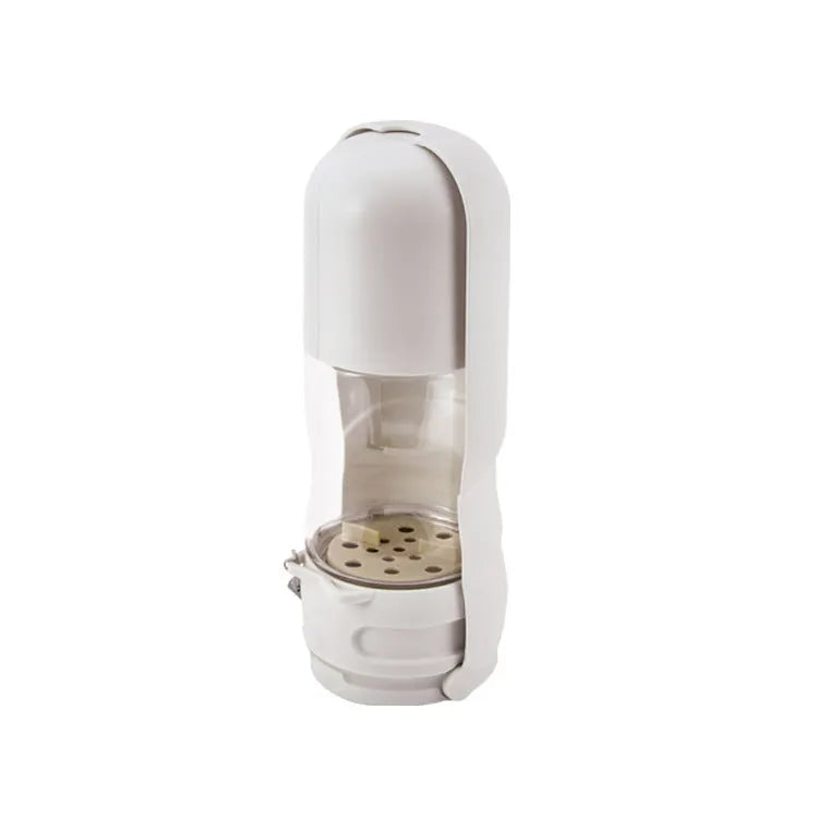Folding portable plastic dog drinking cup in khaki, split-type outdoor pet tableware