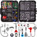 Weihe 257-piece fishing lure accessories set in an orange or black ABS plastic tackle box.