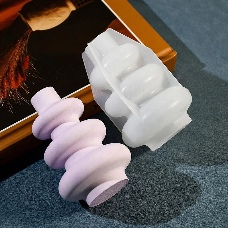 Silicone three-layer circular vase ornament cake mould for baking decorations