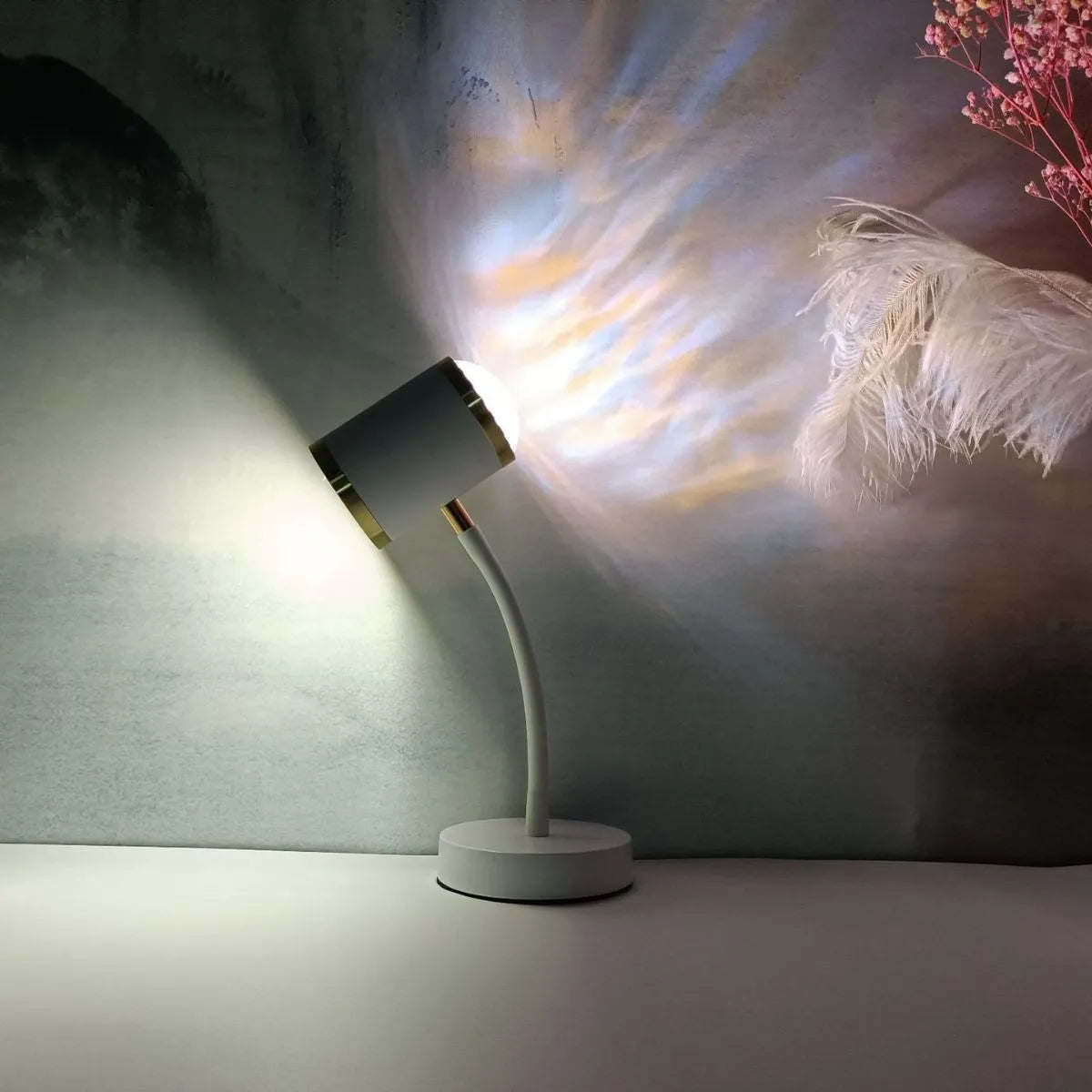Photography live streaming double-headed lamp with metal holder and wire switch in black finish