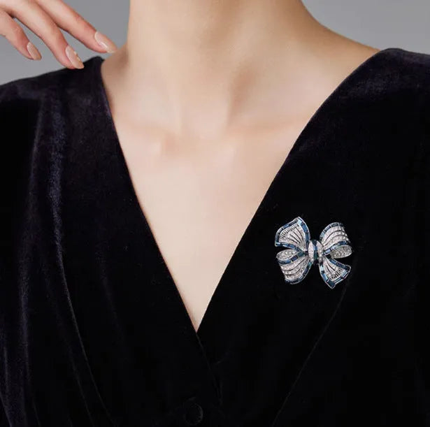 New purplish red bow alloy brooch for women with bow shape and alloy finish