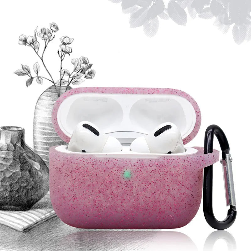 Glitter silicone flip protective cover for AirPods Pro in burgundy colour