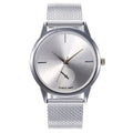 Women's creative plastic mesh quartz watch with round alloy case and pin buckle, available in four colours