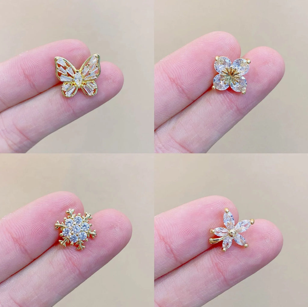Japanese cute geometric clothes decorative brooch with electroplated copper finish
