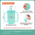 Adult bed drinking cup with oblique anti-choke mouth design and optional wrist splint attachment