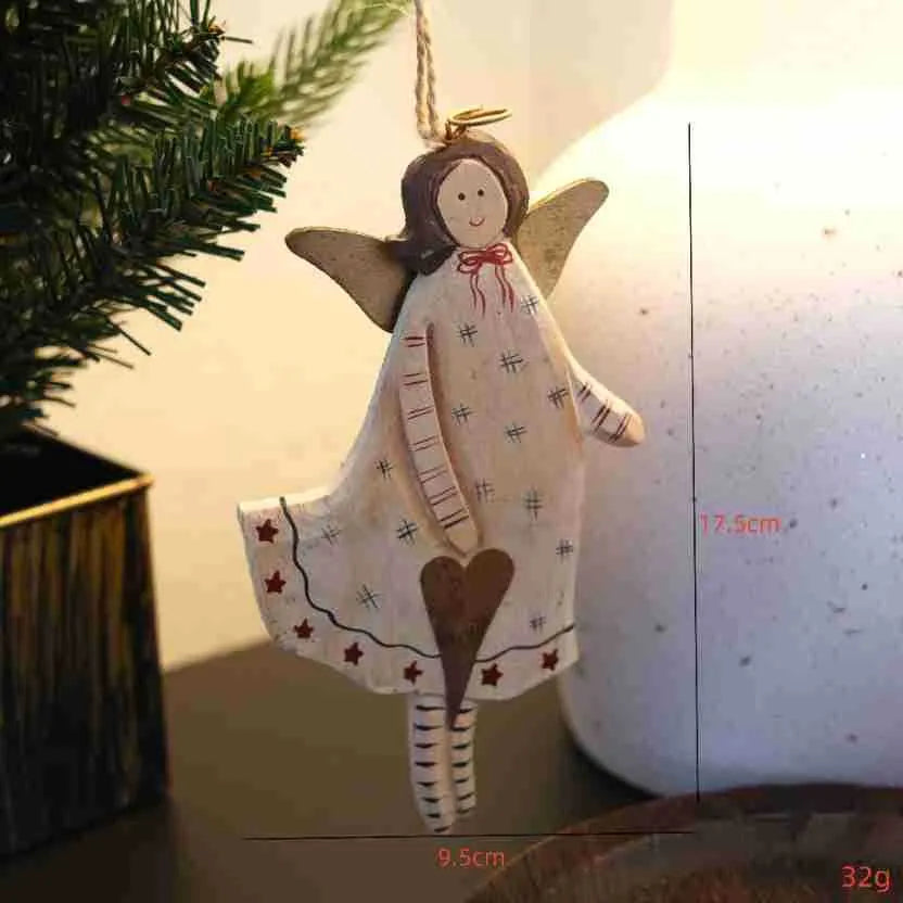 Hand-painted carved wooden love heart pendant door plate in American country style