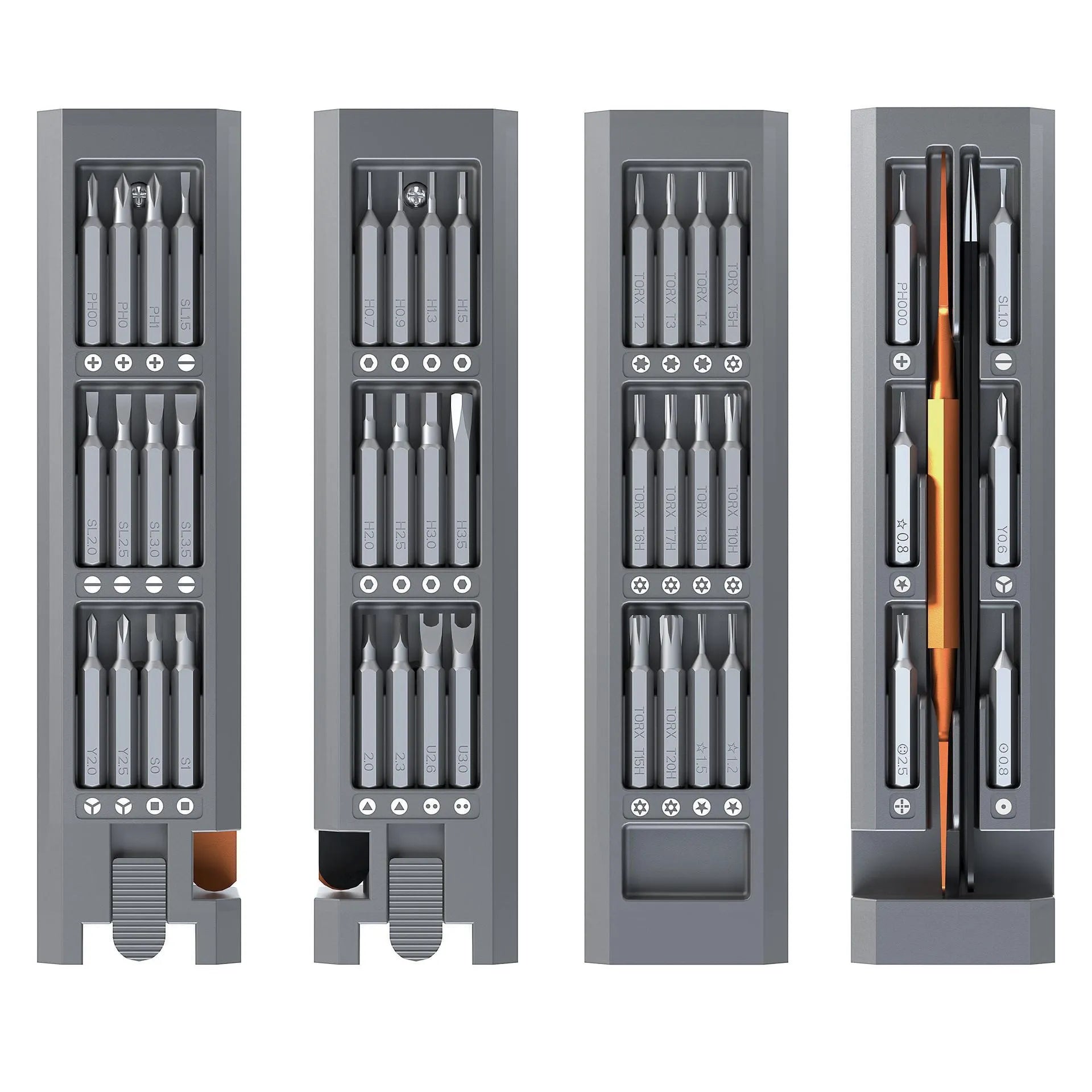 44-in-1 screwdriver set with S2 alloy steel bits in a compact storage case