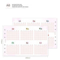 A5, A6, and A7 loose-leaf planner refill sheets showing floral and tri-fold layout designs