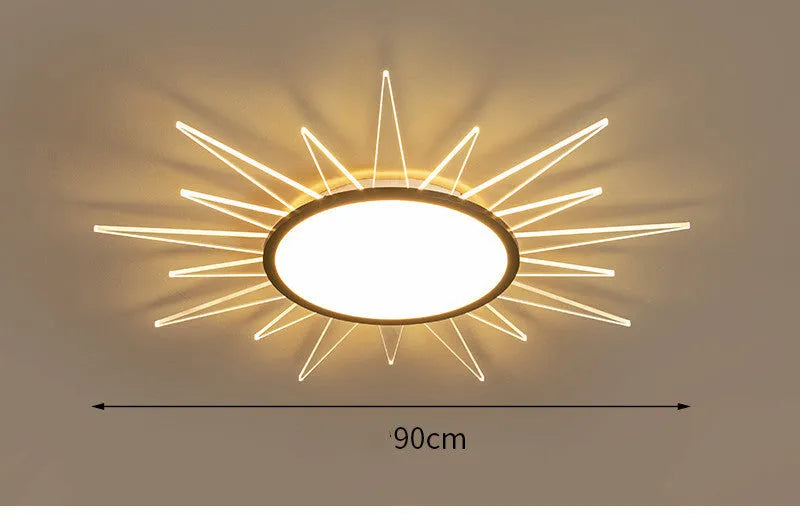 Modern round aluminium LED ceiling lamp with dimming controls in multiple size options