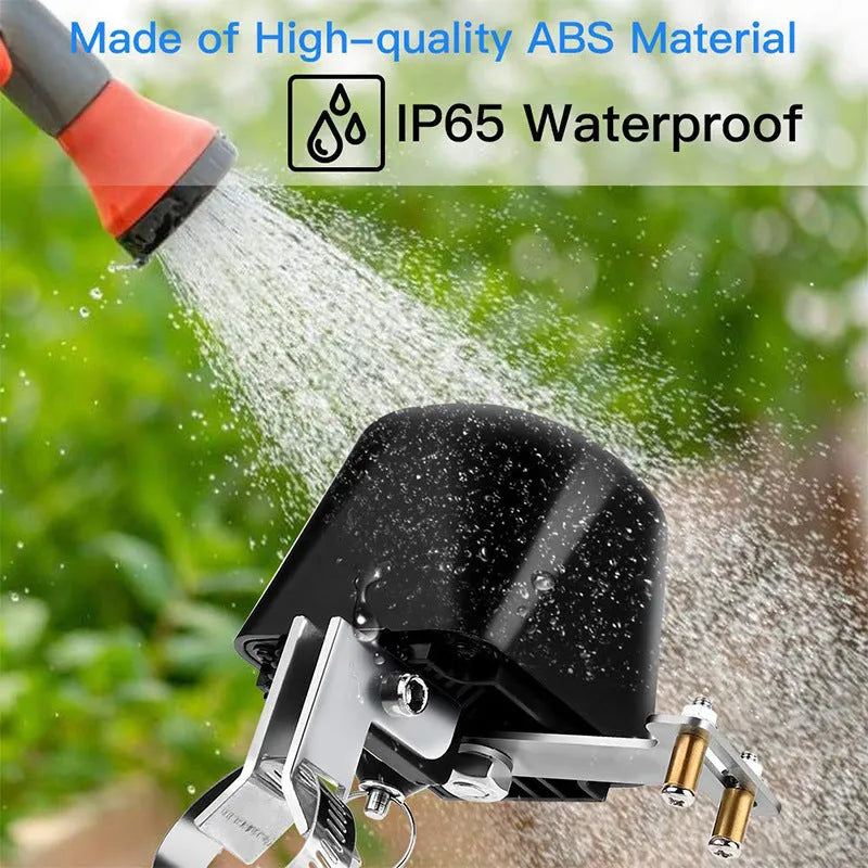Smart wireless water shut-off valve with Zigbee, ABS fire-retardant housing, for leak detection and remote control