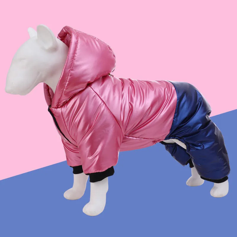 Green pink white waterproof windproof four-legged dog cotton coat in multiple sizes