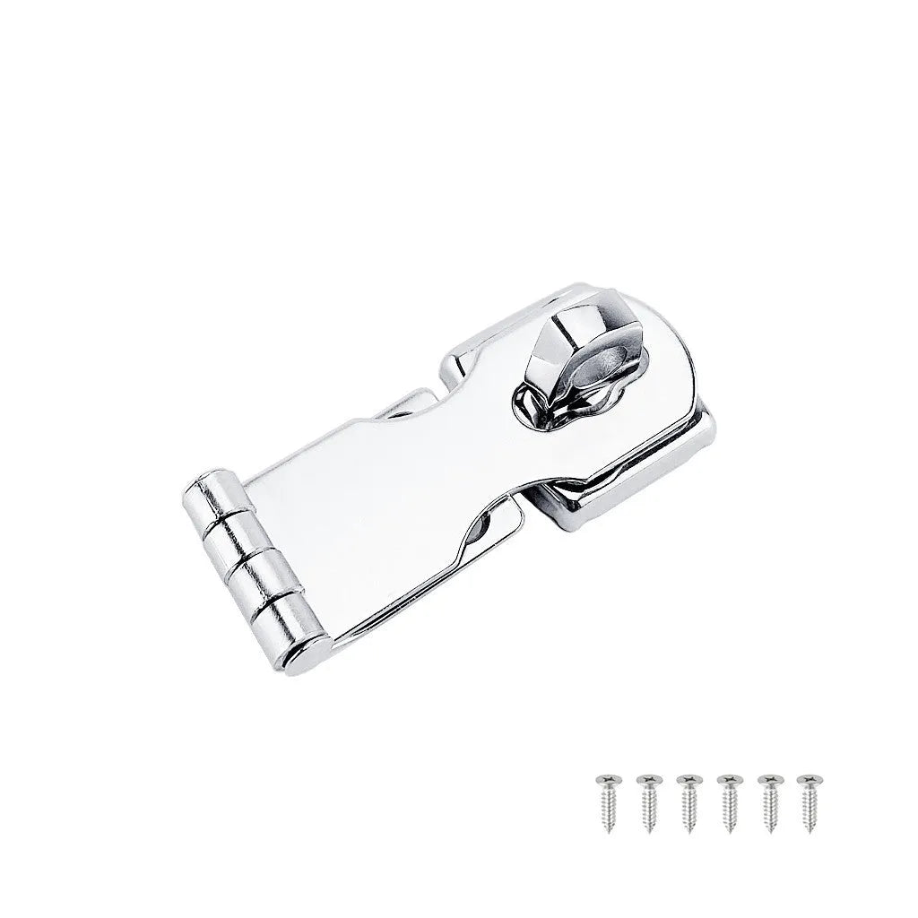 Silver 304 stainless steel hasp latch lock with mirror finish for doors and cabinets