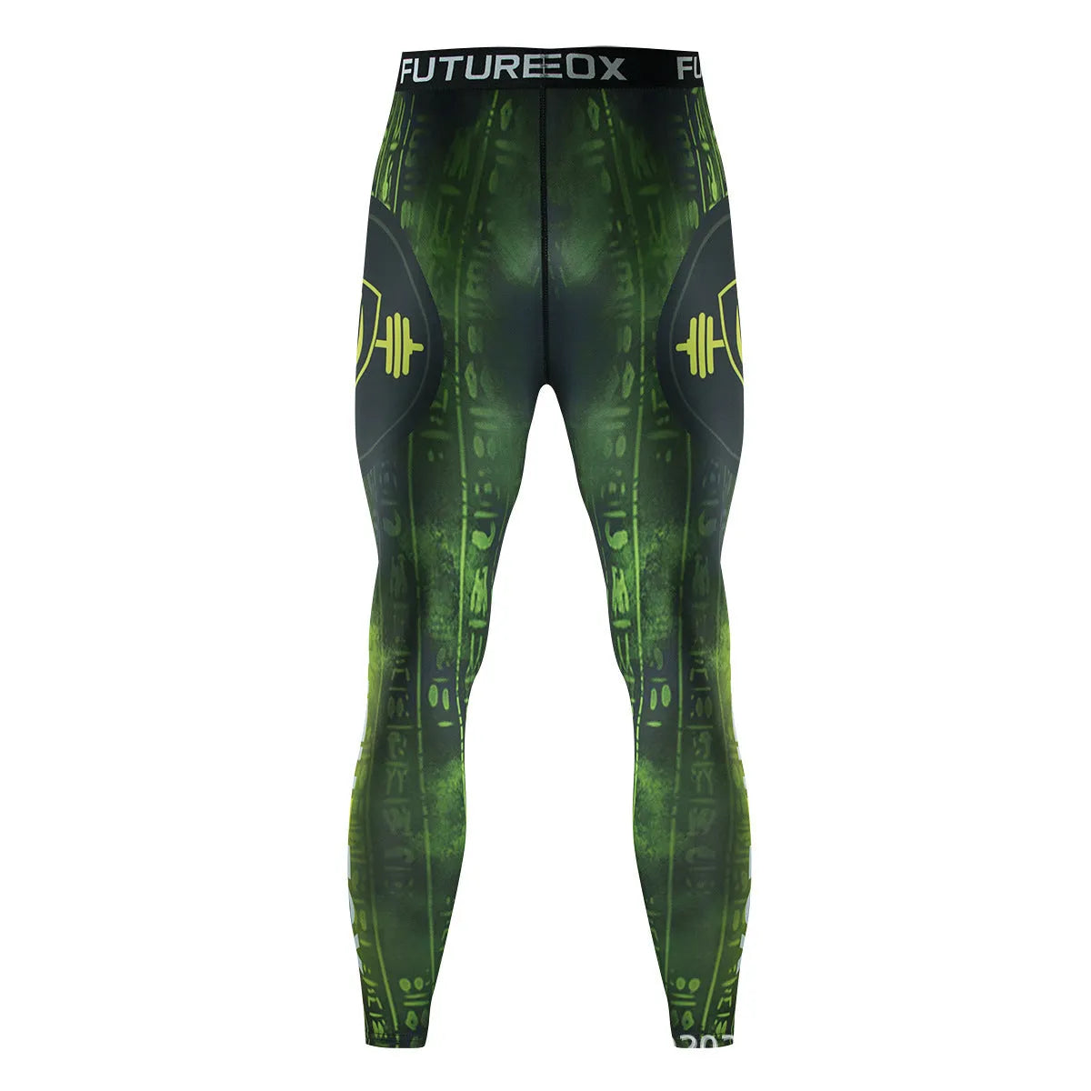 Men's ZF016 printing design polyester sports stretch suit set, slim fit top and trousers for running.