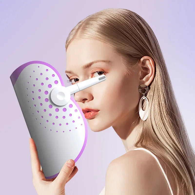 White and purple photon beauty mask IPL device for home facial light therapy.