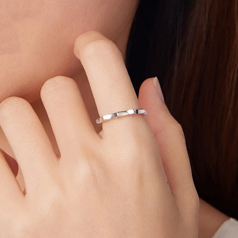 S925 sterling silver sun ring with original English lettering on white background