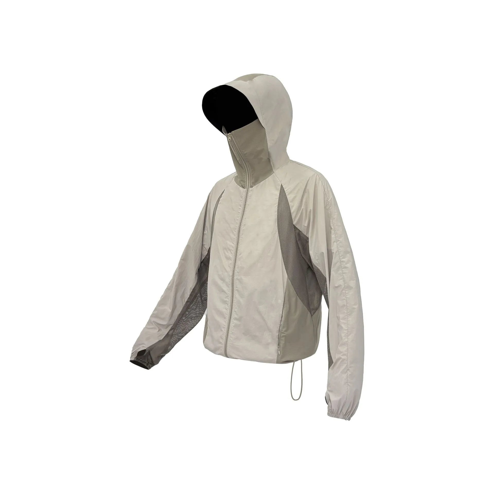 Mesh stitching sun protective clothing in desert brown colour showing ventilation design and regular length cut