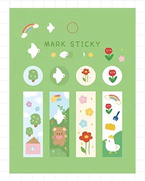 PVC index stickers in multiple colours and styles for notebook organisation
